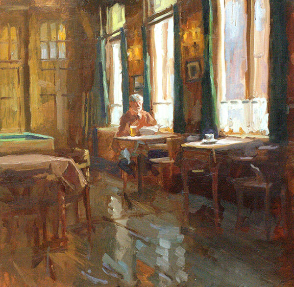 Krant lezende man, hotel van der Werff (verkocht)