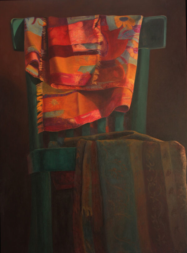 Compositie met groene stoel (verkocht)