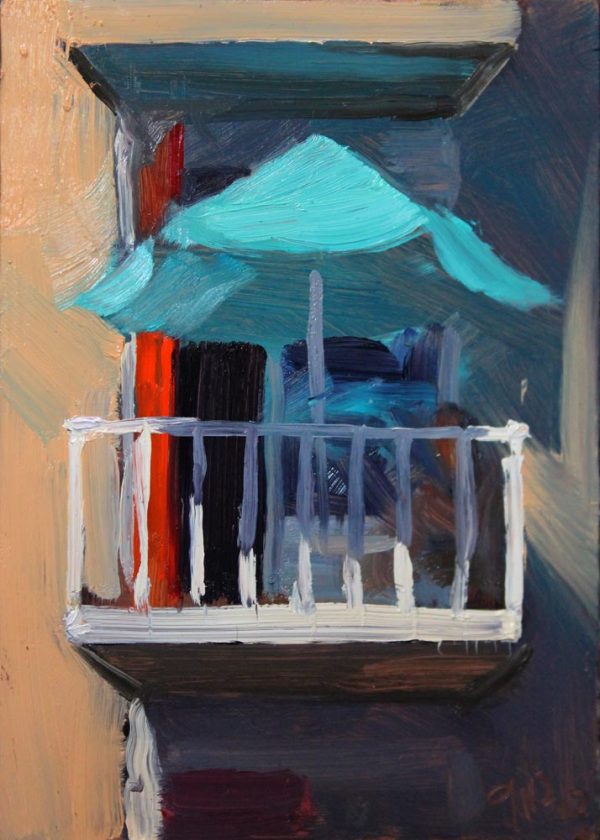 Balkon met parasol