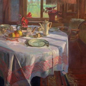 Zonbeschenen tafel in februari