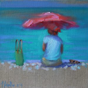 Alleen op het strand