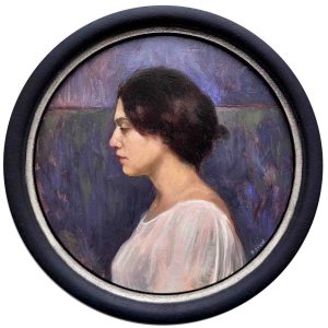 Girl en profil is een portret van een vrouw geschilderd door kunstenaar Roelie Douw