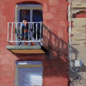 Balkon met slagschaduw
