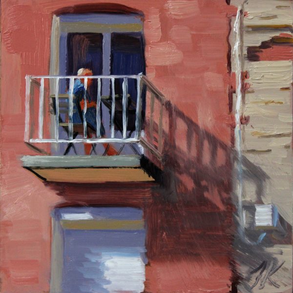 Balkon met slagschaduw