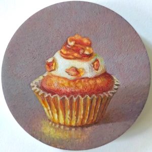 Pecanroomtaartje met gouden rok