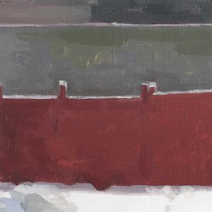 Rear Window - Rode schutting, sneeuw