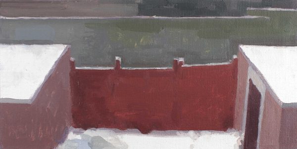 Rear Window - Rode schutting, sneeuw