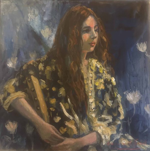Model in bloemen kimono