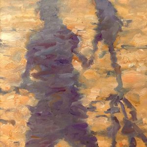 Zelfportret in ondergaande zon