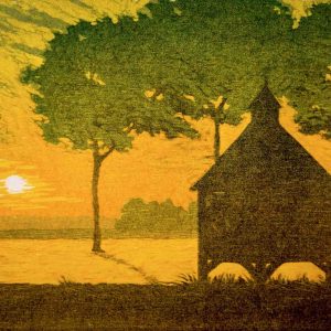 Duiventil bij zonsopkomst