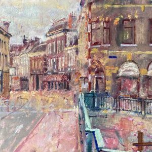 A-brug is een stadsgezicht van Groningen geschilderd door kunstenaar Christiaan Afman