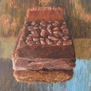 Big chunk dark is een geschilderd gebak van kunstenaar Esther Leuvenink