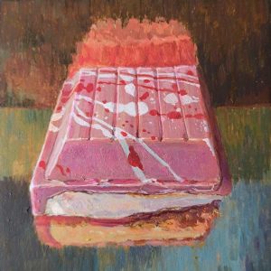 Big chunk pink is een geschilderd gebak van kunstenaar Esther Leuvenink