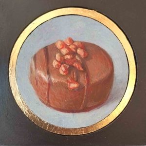 box of chocolates 4 is een stilleven van chocola geschilderd door Esther Leuvenink