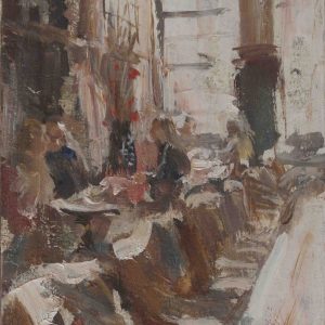 de drie gezusters (drie) is een schilderij van een Gronings interieur geschilderd door kunstenaar Flip Gaasendam