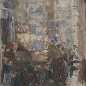 de drie gezusters (een) is een schilderij van een Gronings interieur gemaakt door kunstenaar Flip Gaasendam