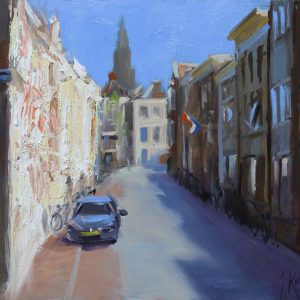 Turftorenstraat is een stadsgezicht van Groningen geschilderd door Jannes Koetsier