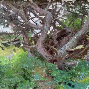 Pijnbomen bij Noordwijk en een landschap schilderij van Anna Maria Vargiu