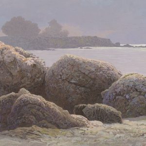 Bij Kercroc is een schilderij van een baai geschilderd door Peter Durieux