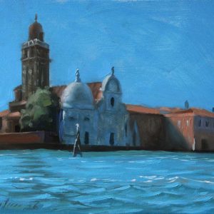 Venetië, San Michele is een stadsgezicht geschilderd door Jannes Koetsier