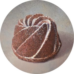 Chocolade swirl is een schilderij van een baksel geschilderd door Esther Leuvenink