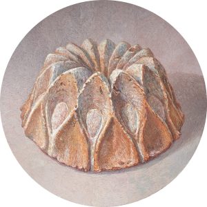 Deense droomcake is een stilleven van een cake geschilderd door Esther Leuvenink