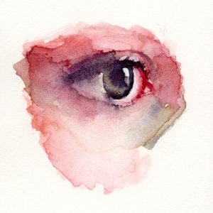 In the eye of the beholder is een serie aquarellen van ogen geschilderd door Marein Konijn